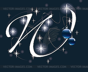 Christmas letter W - vector clip art