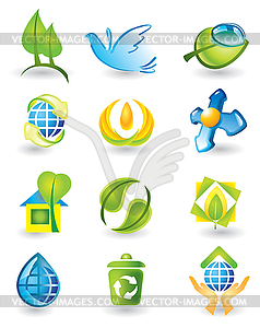 Set of nature design elements - vector clipart