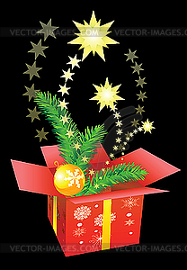 Christmas gift box - stock vector clipart