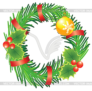 Christmas letter O made of fir branches - vector image