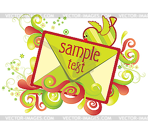 Envelope with swirls - vector image