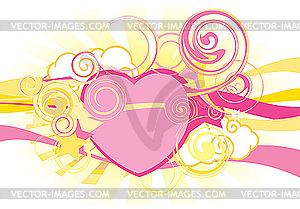 Heart with swirls - vector clipart