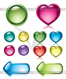 Set of glossy buttons - vector clipart