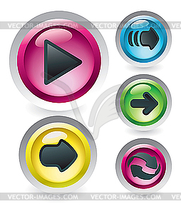 Set of glossy buttons - vector image