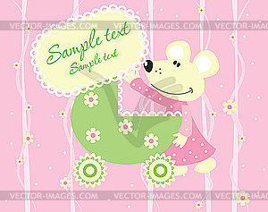 Baby arrival announcement card - vector clipart