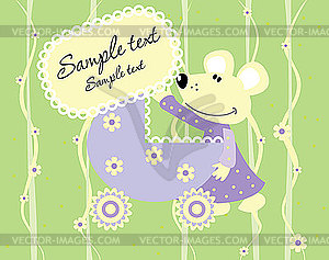 Baby arrival announcement card - vector clipart