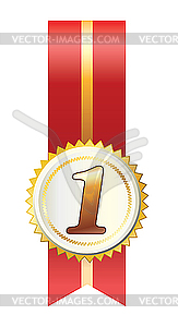 Gold award with ribbon - vector clipart