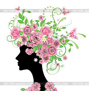 Woman with roses - vector clipart / vector image