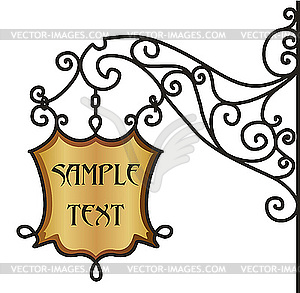Iron sign bracket - vector image