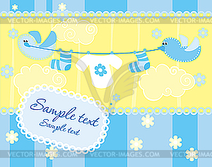 Baby girl arrival announcement card - vector image