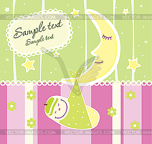 Baby arrival announcement card - vector clip art