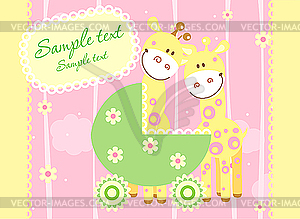 Baby arrival announcement card - vector clipart