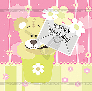 Baby arrival announcement card - vector image