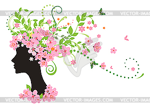 Spring woman - vector image