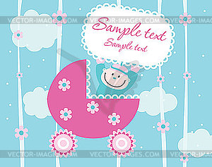 Baby arrival announcement card - vector image