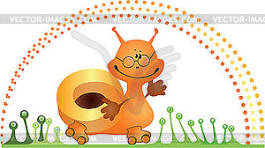 Cartoon fun snail - vector clipart