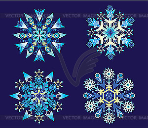 Christmas Holiday Set of Snowflakes - vector image