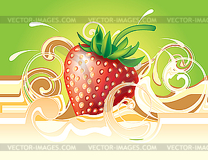 Strawberry and cream - vector image