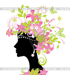 Woman with flowers - vector image