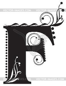 Initial letter F - vector clipart