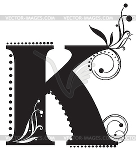 Initial letter K - vector clip art