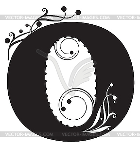 Initial letter O - vector clipart