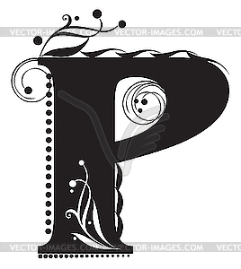 Initial letter P - vector clipart / vector image