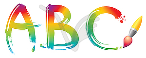 Набор радужных букв ABC - изображение в векторном виде