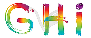 Set of rainbow letters GHI - vector clip art