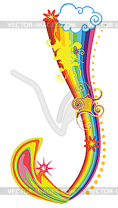 Rainbow letter J - vector clipart