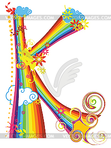 Rainbow letter K - royalty-free vector image