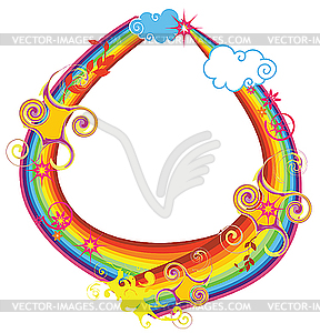 Rainbow letter O - vector image