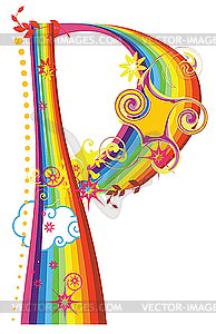 Rainbow letter P - vector clip art