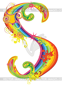 Rainbow letter S - vector clipart