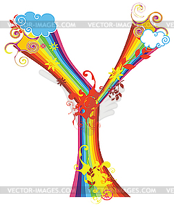 Rainbow letter Y - vector image