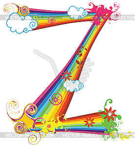 Rainbow letter Z - vector clipart