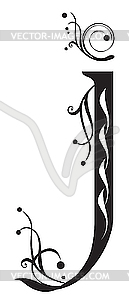 Декоративная буквица J - векторное изображение клипарта