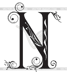 Decorative letter N - vector clipart