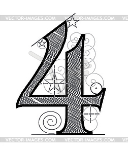 Decorative drawing number 4 - vector clipart