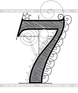 Decorative drawing number 7 - vector clipart