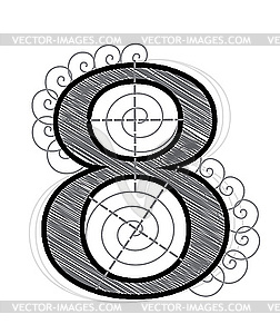 Decorative drawing number 8 - vector image