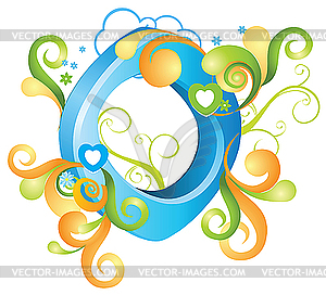 Decorative letter O - vector clip art