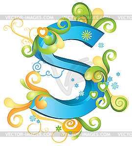 Decorative letter S - vector image