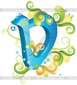 Decorative letter V - vector clipart