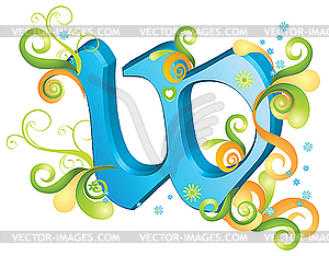 Decorative letter W - vector image