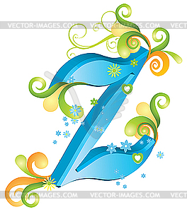 Декоративная буквица Z - векторное изображение EPS