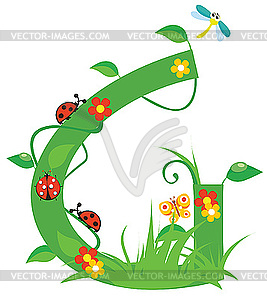 Decorative flower letter G - vector clipart