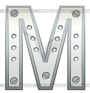 Metallic letter M - vector clipart