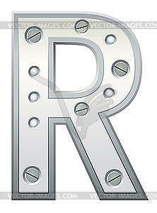 Metallic letter R - vector clipart