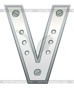 Metallic letter V - vector clipart / vector image